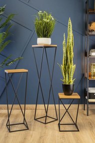 STOJAN NA KVETINÁČ LOFT7 40X24X24 CM ČIERNA/HNEDÁ