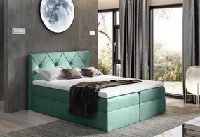 Čalúnená posteľ boxspring CRYSTAL + topper, 160x200, fancy 83