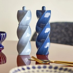 Bloomingville Mlynček na soľ a korenie Riley Blue – set 2 ks