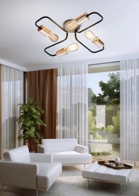 Candellux Čierne stropné svietidlo Herpe pre žiarovku 4x E27 34-66923