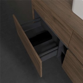 VILLEROY &amp; BOCH Collaro závesná skrinka pod umývadlo na dosku (umývadlo v strede), 4 zásuvky, s LED osvetlením, 1400 x 500 x 548 mm, Arizona Oak, C100B0VH