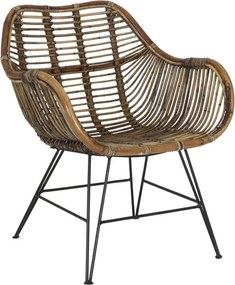 Hnedé ratanové kreslo Malang - 64*57*80 cm
