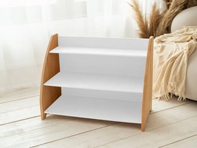 Woodisio Detská polica na hračky BONNI buk Farba: Transparentný lak - šedá