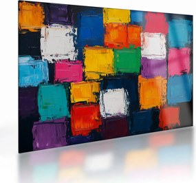 Sklenený obraz - Maľba farebných štvorcov (70x50 cm)