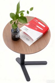 Odkladací stolík, výškovo nastaviteľný, 51-77 x 50 cm, orech tmavý