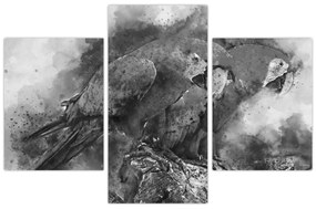 Obraz - Akvareloví papagáje (90x60 cm)