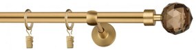 Dekorstudio Garniža jednoradová CRYSTAL zlatá 19mm Dĺžka: 300cm, Typ uchytenia: Držiak modern, Typ príslušenstva: Krúžky tiché so štipcami