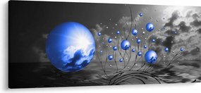 Obraz tmavo modrých gulí (120x50 cm)