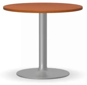 Konferenčný stolík ZEUS II, priemer 600 mm, sivá podnož, doska čerešňa