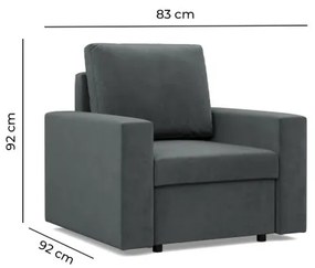 Kreslo NEO Poso tmavosivé