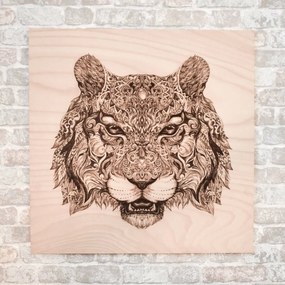 DUBLEZ | 3d drevený gravírovaný obraz na stenu - Tiger