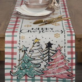 VIANOČNÝ GOBELÍNOVÝ BEHÚŇ NA STÔL MERRY CHRISTMAS 33X183 CM VZOROVANÝ