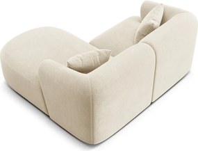 Béžová zamatová rohová pohovka (pravý roh/s leňoškou) Campi – Cosmopolitan Design