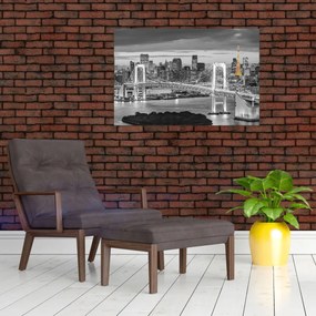 Obraz - Veľkomesto so žltou vežou (90x60 cm)