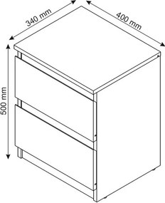 Skrinka/nočný stolík Carlos 402S, bílá