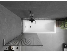 Mexen Next L, 1-krídlová vaňová zástena 70 x 150 cm, 6mm sklo s rebrovým vzorom, grafitový profil, 895-070-000-03-09-66