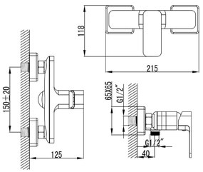 Aqualine - Sprchová batéria FACTOR lesklý chróm