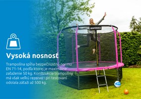 Marimex | Trampolína Marimex Standard 244 cm ružová + ochranná sieť + rebrík ZADARMO | 19000110