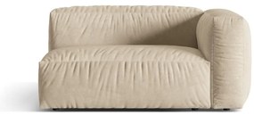 Béžový zamatový modul pohovky (pravý roh) Martina – Micadoni