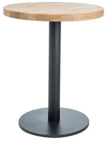 Jedálenský stôl Puro II, priemer 60 cm, dub / čierna