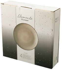 Tanier plytký Coupe 21 cm set 4 ks – Elements Stone - 492562