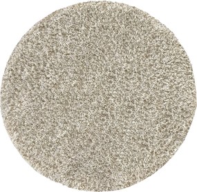DY Krémový okrúhly shaggy koberec Camel Rozmer: 60 cm