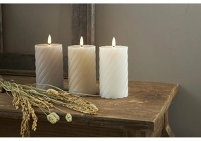 Biela vosková LED sviečka Star Trading Flamme Swirl, výška 15 cm