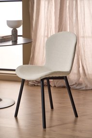 FIORA Béžové (tkanina Apia 453)/čierny rám - MODERNÁ ČALÚNENÁ STOLIČKA DO OBÝVAČKY/ JEDÁLNE LOFT