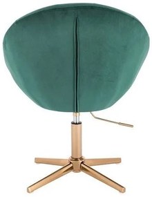 LuxuryForm DESIGN Kreslo VERA VELUR na zlatom kríži - zelené