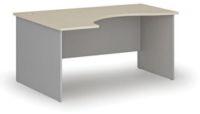 Ergonomický kancelársky pracovný stôl PRIMO GRAY, 1600 x 1200 mm, ľavý, sivá/grafit