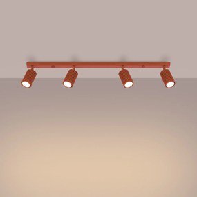 Bodové svietidlo Karbon, 4x okrovo červené kovové tienidlo, (možnosť polohovania)