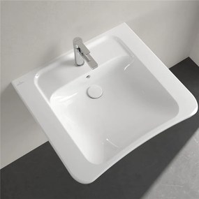 VILLEROY &amp; BOCH ViCare závesné umývadlo s otvorom, s prepadom, 650 x 550 mm, biela alpská, s povrchom CeramicPlus, 517867R1