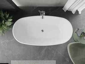 Mexen Eris, voľne stojaca vaňa 180 x 80 cm, biela, chrómový prepad, 53441808000-01