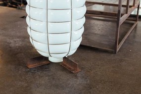 SIRU - Luster na lanku LANTERNA 1xE27/60W/230V pr. 32 cm čierna/biela benátske sklo