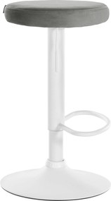 Barová stolička Ponte - zamat, biely rám - Sivá