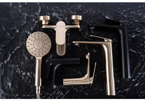 Rea Marco, vaňová batéria s ručnou sprchovou súpravou, zlatá matná, REA-B5942