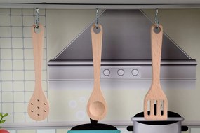 Drevená detská kuchynka s LED osvetlením, doplnkami a zvukovými efektmi