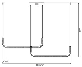Závesné LED svietidlo Horizon, 2x LED 22w, 4000k, b