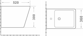 Erga Mery, závesný bidet 520x360x300 mm, biela lesklá, ERG-V03-MERY-BD-WH