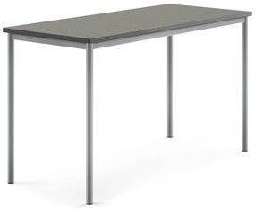 Stôl SONITUS, 1600x700x900 mm, linoleum - tmavošedá, strieborná
