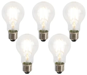 Sada 5 LED vláknových žiaroviek E27 A60 senzor súmraku 4W 470lm 2700K