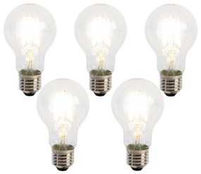 Sada 5 LED vláknových žiaroviek E27 A60 senzor súmraku 4W 470lm 2700K