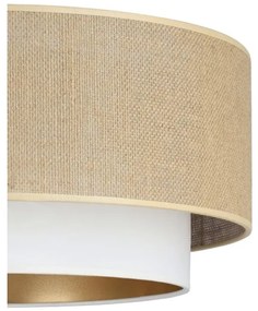 Stropné svietidlo SARTA 1×E27, 60 W, 230 V, priemer 45 cm, biela/juta