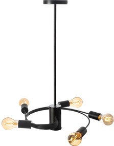 Toolight - Stropné svietidlo 5xE27 60W APP739-5CP, čierna, OSW-01104