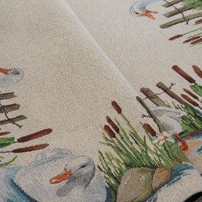 GOBELÍNOVÝ OBRUS GOOSE 100X100 CM VZOROVANÁ