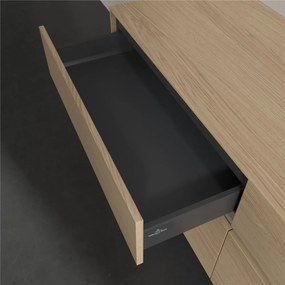 VILLEROY &amp; BOCH Collaro závesná skrinka pod umývadlo na dosku (umývadlo vpravo), 4 zásuvky, s LED osvetlením, 1600 x 500 x 548 mm, Nordic Oak, C051B0VJ