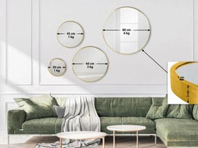 Nástenné zrkadlo Elsie XL 323829 - 80x80 cm - Zlatá lesk