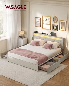 Manželská postel s LED osvetlením 140 cm RMB827LH01