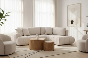 Rozkladacia rohová sedačka Lutario L pravá - béžová hydrofóbna pletenina Venice 2026