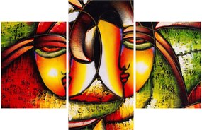 Obraz - Olejomaľba, abstraktné tváre (90x60 cm)